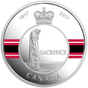 1 oz. Pure Silver Coloured Coin - Canadian Honours: Sacrifice Medal - Mintage: 5,500 (2017) image 0