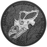 1 oz. Pure Silver Coin – Discovering Dinosaurs: Mercury's Horned Face image 0