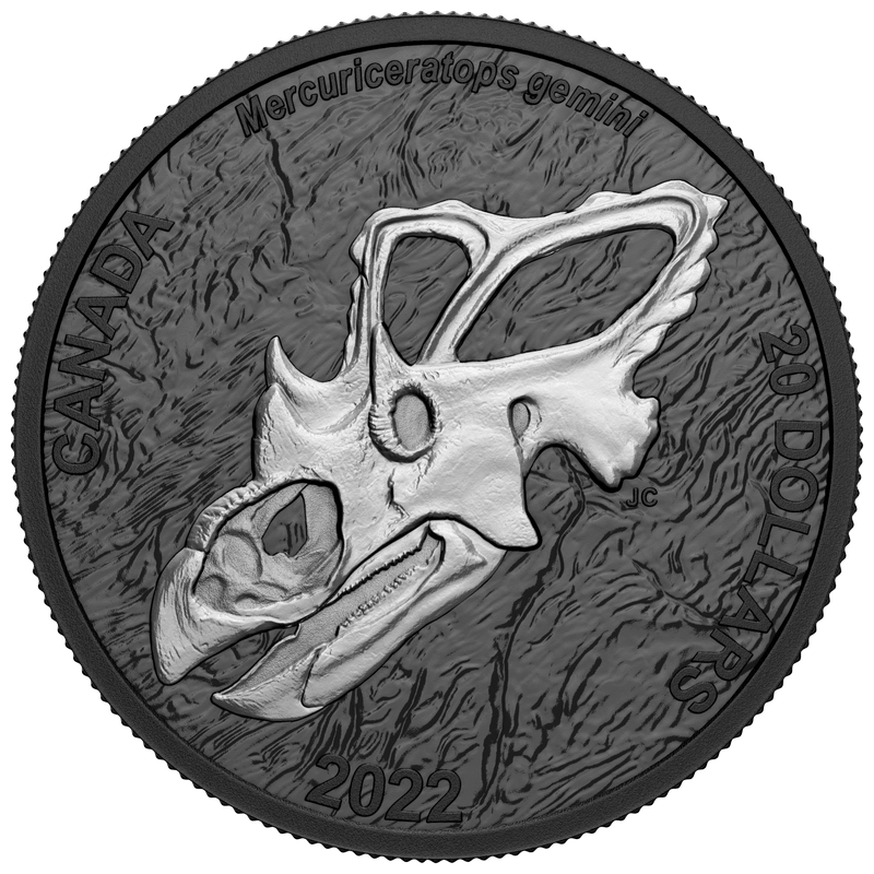 1 oz. Pure Silver Coin – Discovering Dinosaurs: Mercury's Horned Face image 0