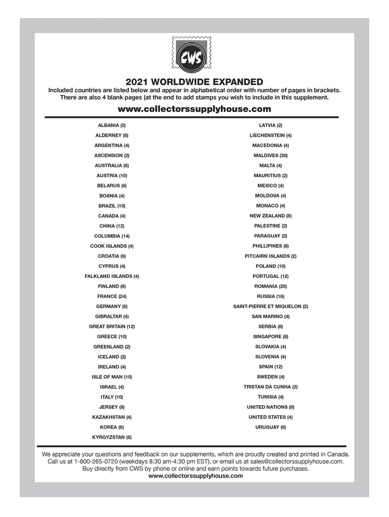 CWS WORLDWIDE SUPPLEMENTS – MADE IN CANADA FOR COLLECTORS WHO DEMAND MORE image 2