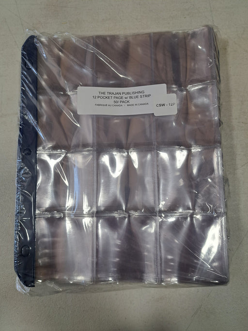 12 pocket with blue strip for ICCS graded coins and for 2.5x2.5" coin holders image 0