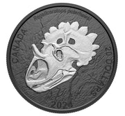 2024 $20 FINE SILVER COIN - DISCOVERING DINOSAURS: ROYAL HORNED FACE image 0