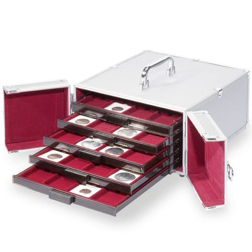 CARGO MB5 Aluminum Coin Case with 5 Coin Boxes for 2x2" coin holders or QUADRUM image 0