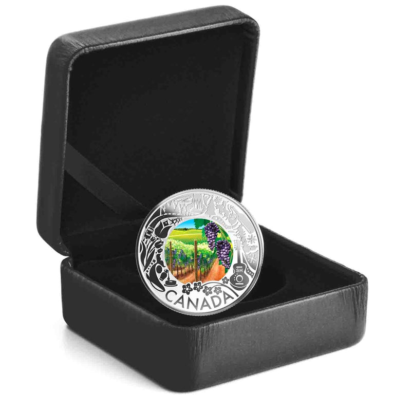 Pure Silver Coloured Coin - Wine Tasting: Celebrating Canadian Fun and Festivities - Mintage: 4,000 image 2