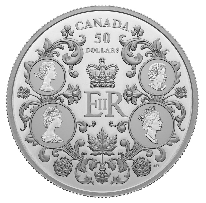 2022 $50 FINE SILVER COIN - QUEEN ELIZABETH II'S REIGN image 0