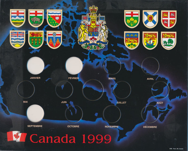 COIN CARDS - CANADA 1999 FRENCH MONTHS image