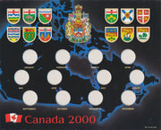 COIN CARDS - CANADA 2000 BLACK MAP 12-HOLE ENG MONTHS image
