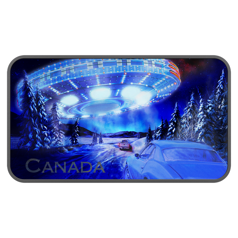 1 oz. Pure Silver Glow-in-the-Dark Coin – Canada’s Unexplained Phenomena: The Yukon Encounter image 1