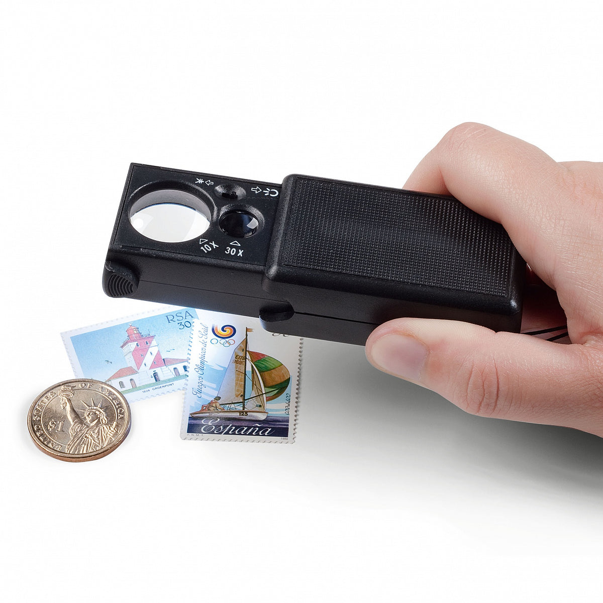 Led Pull-Out Magnifier 10x & 30x — Coin & Stamp Supplies