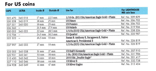 Coin capsules - per pack of 10 - for US coins - image 0