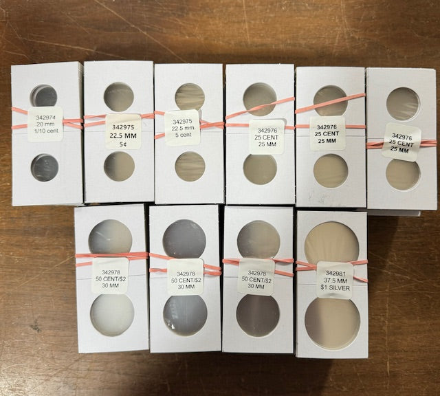 2x2 Coin Holders for stapling, for coins 17.5 mm to 39.5 mm - VARIETY PACK image