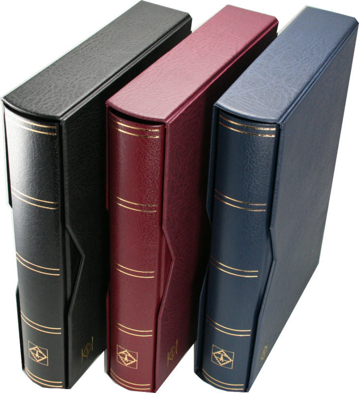 Stockbooks "PREMIUM" with Padded Leather Cover - PREMIUM S32 - EXCLUDES SLIPCASE - SIZE A4* - 32 PAGES - DLH** BINDING - BURGUNDY COVER image
