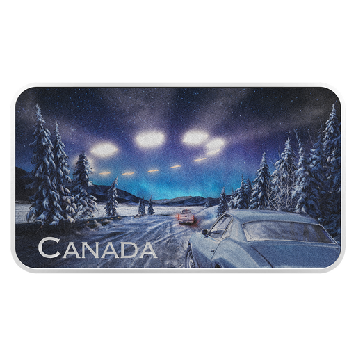 1 oz. Pure Silver Glow-in-the-Dark Coin – Canada’s Unexplained Phenomena: The Yukon Encounter image 0