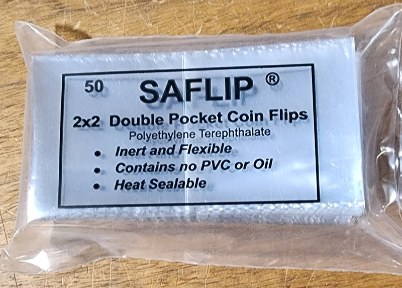 SAFLIPS ARCHIVAL COIN FLIPS - 2x2 SAFLIPS (50) image