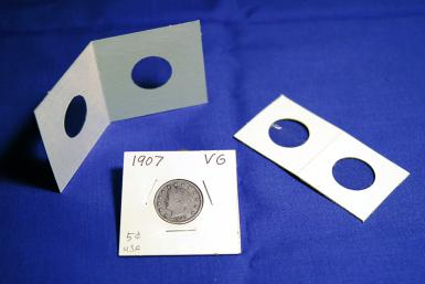 2x2 Coin Holders for stapling, for coins 17.5 mm to 39.5 mm image 1