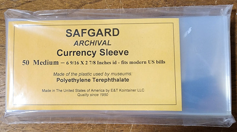 SAFGARD archival currency sleeves from the makers of SAFLIPS - MEDIUM CURRENCY image