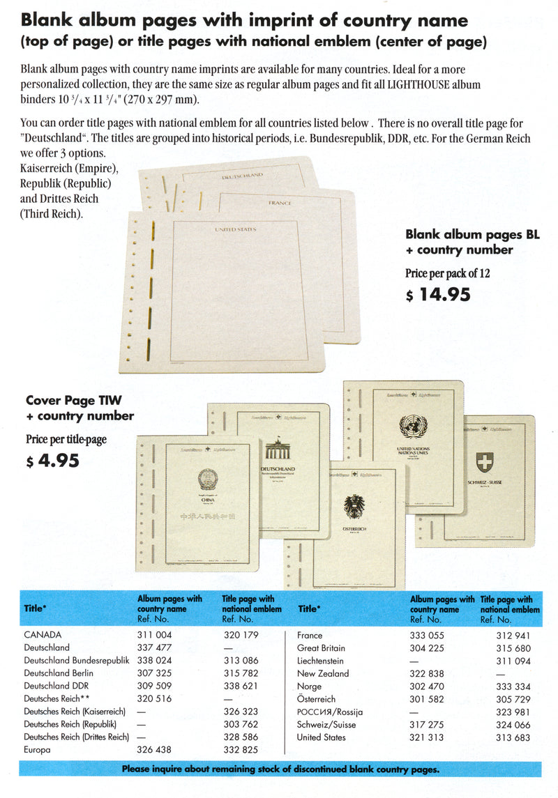 Blank Album Pages with Imprint of Country Name image 1