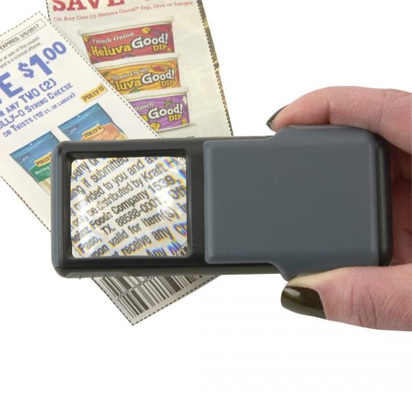 PO-55, MiniBrite™ pocket magnifier - a compact, 5x power, slide-out magnifier with a protective plastic sleeve image 2