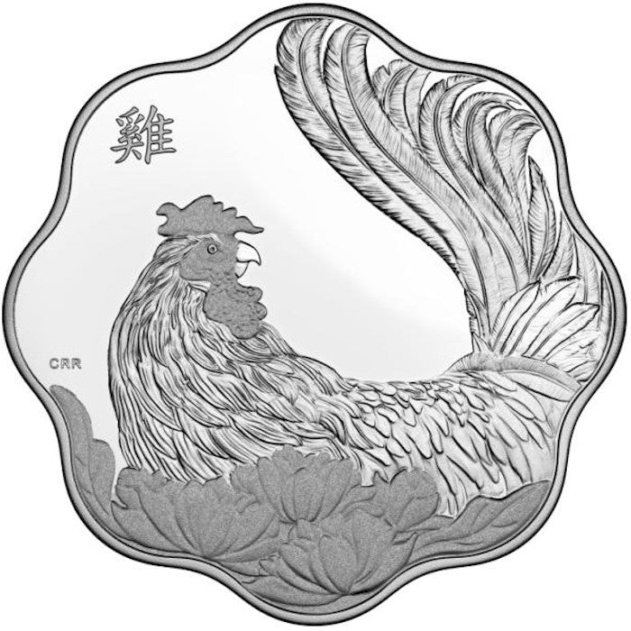 Pure Silver Lunar Lotus Coin -Year of the Rooster (2017) image 0