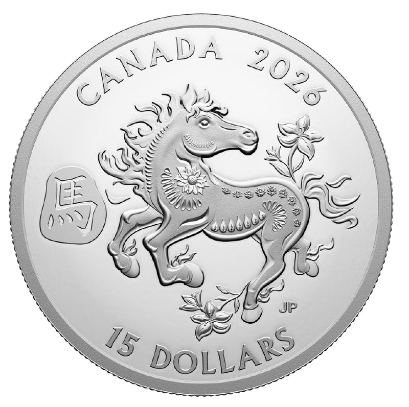 2026 $15 FINE SILVER COIN LUNAR YEAR OF THE HORSE image 0