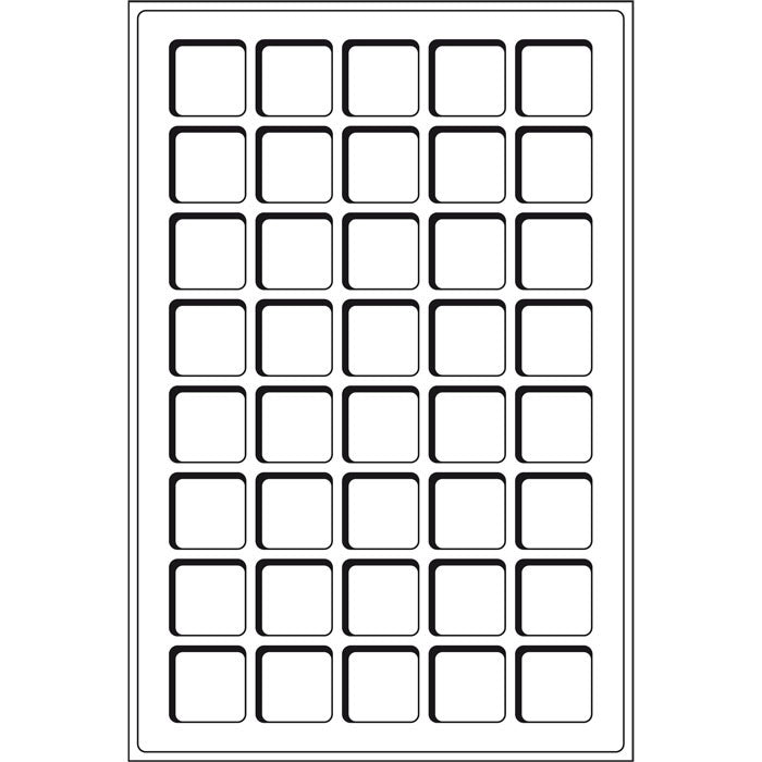 Coin Trays TAB - #4 40 spaces up to 33 mm (1 1/3") Half Dollar, Loonie, Twoonie, Nickel Dollar, Quarters with capsules RED image