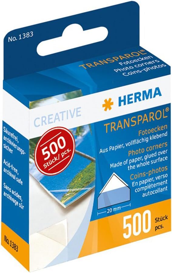 HERMA acid free self-adhesive corners for covers and postcards