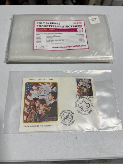 3 Mil Poly Sleeves for Covers, Postcards and Stationery