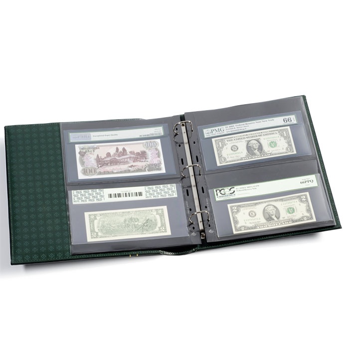 GREEN Stamp & Banknote Album Classic Grande Gigant Coin Lighthouse 