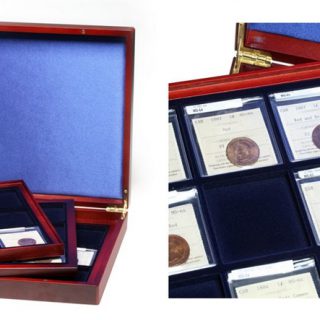 Black Lighthouse Presentation Case for 20 Kookaburra Silver Coins in Capsules 