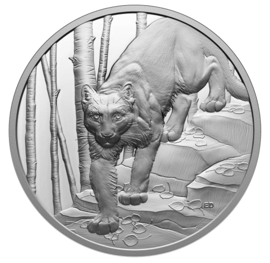 Fine Silver Ultra High Relief Coin – Great Hunters: Cougar