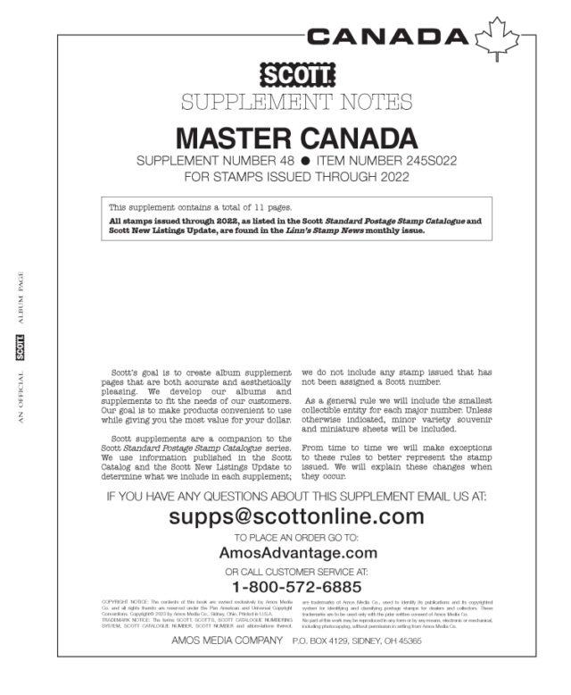SCOTT MASTER CANADA SUPPLEMENTS